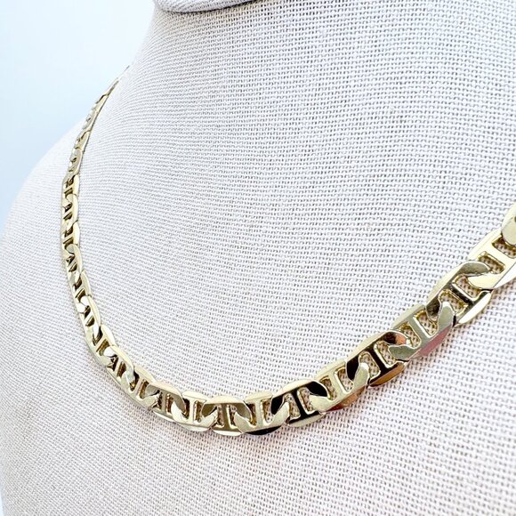 VTG 14K Gold Plated Copper Base Metal Mariner Link Chain Size 24" Length - Picture 2 of 12